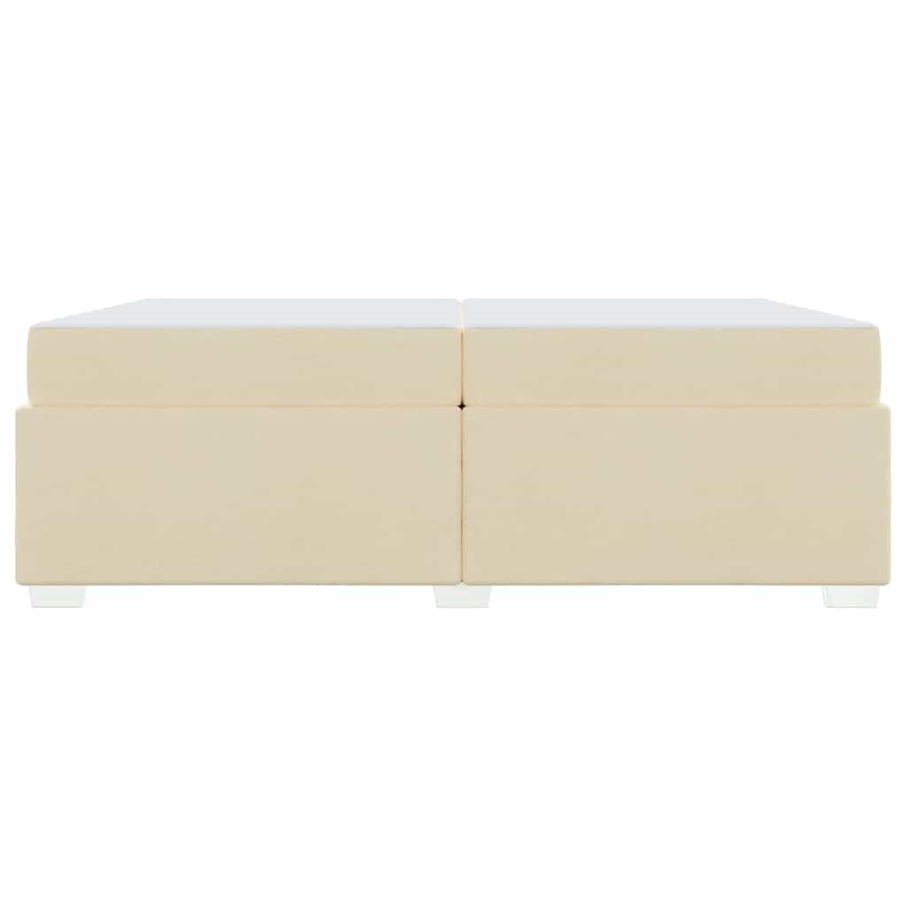 Sengestel med madras Creme 200 x 200 cm Stof