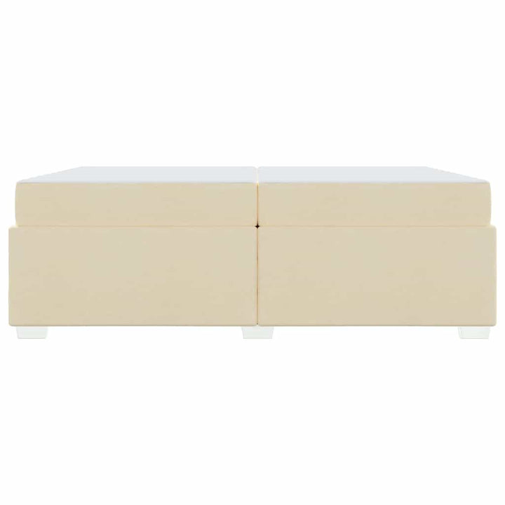 Sengestel med madras Creme 200 x 200 cm Stof