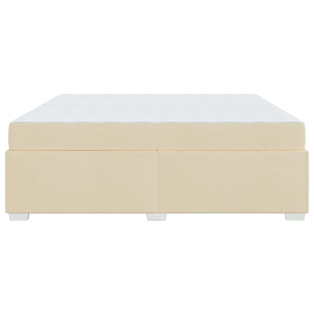 Sengestel med madras Creme 200 x 200 cm Stof