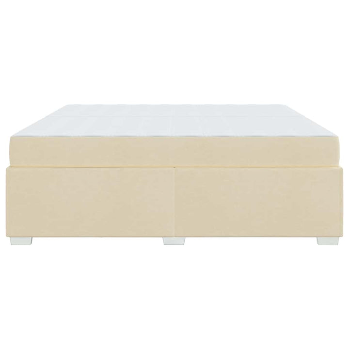 Sengestel med madras Creme 200 x 200 cm Stof