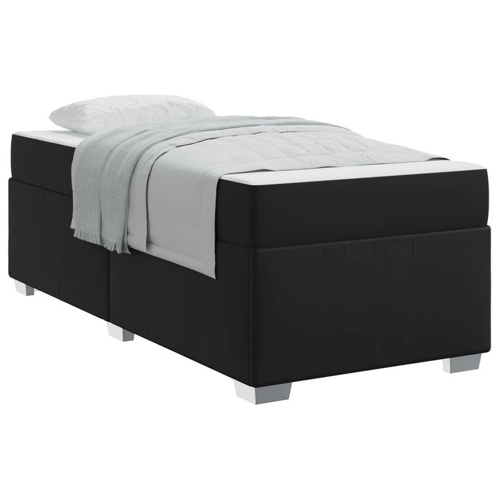 Sengestel med madras Sort 80 x 200 cm Stof