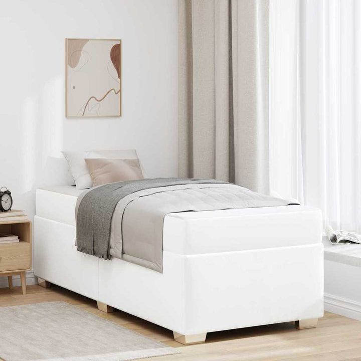 Sengestel med madras Hvid 90 x 200 cm Stof