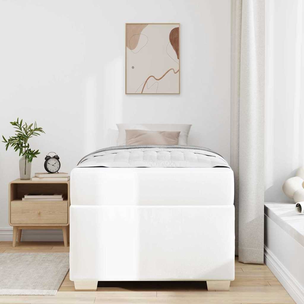 Sengestel med madras Hvid 90 x 200 cm Stof