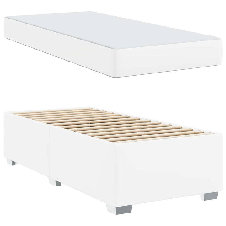 Sengestel med madras Hvid 90 x 200 cm Stof