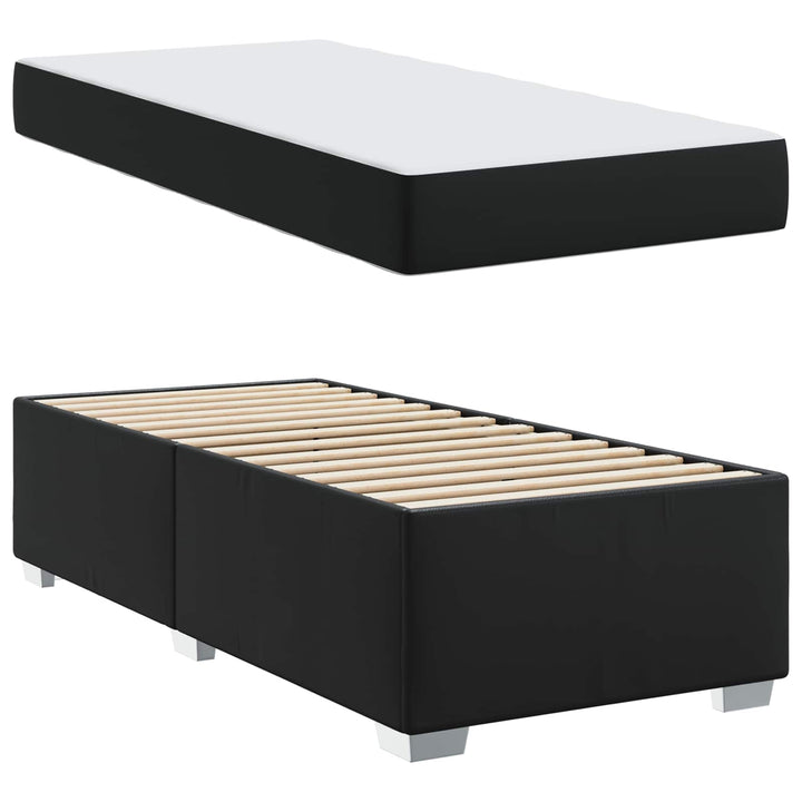 Sengestel med madras Sort 100 x 200 cm Stof