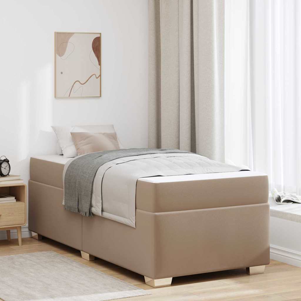 Sengestel med madras Cappuccino 100 x 200 cm Stof