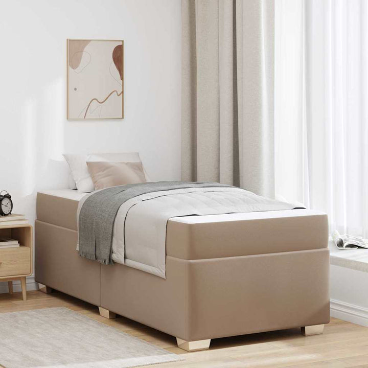 Sengestel med madras Cappuccino 100 x 200 cm Stof