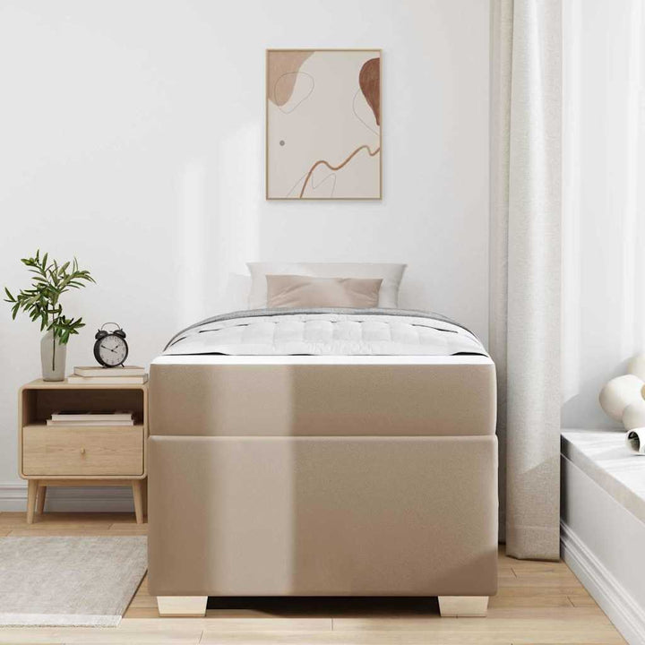 Sengestel med madras Cappuccino 100 x 200 cm Stof