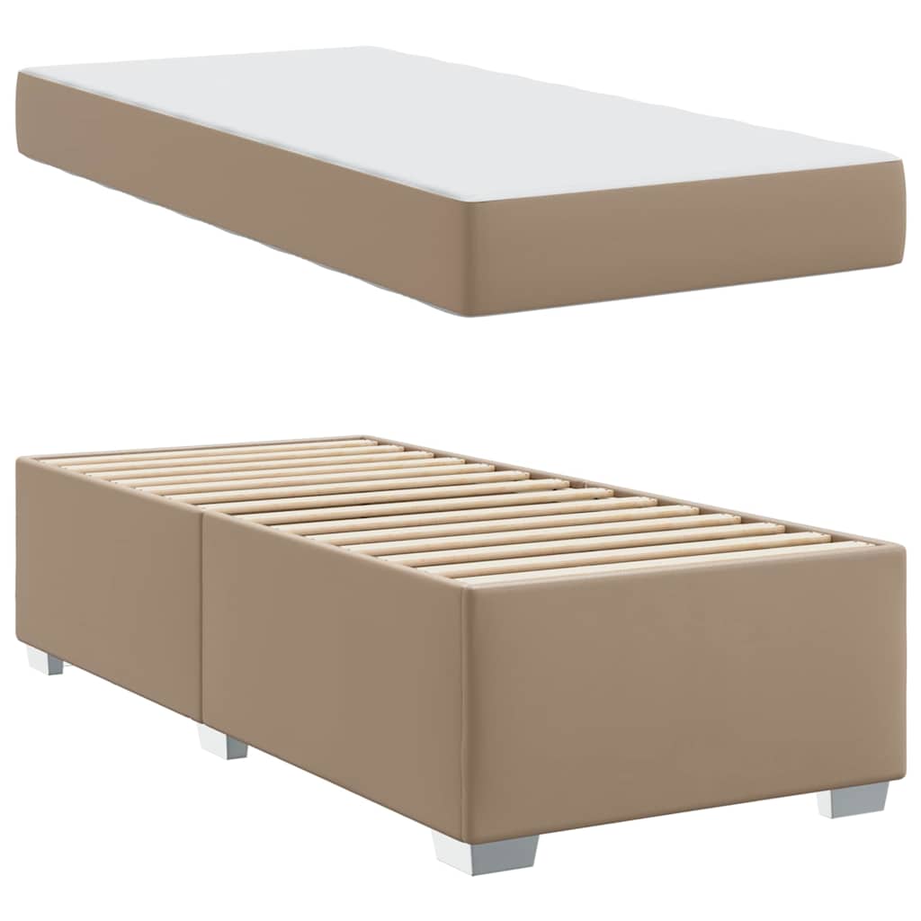 Sengestel med madras Cappuccino 100 x 200 cm Stof