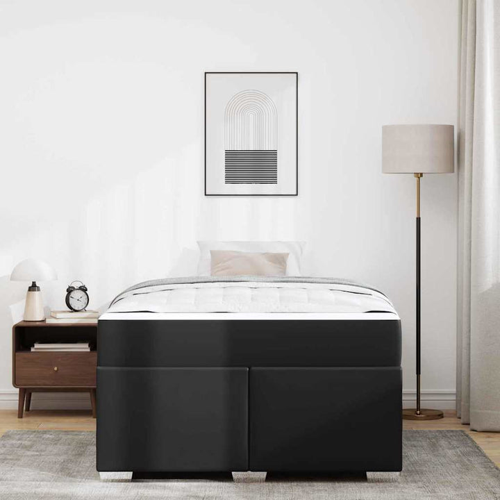 Sengestel med madras Sort 120 x 190 cm Stof