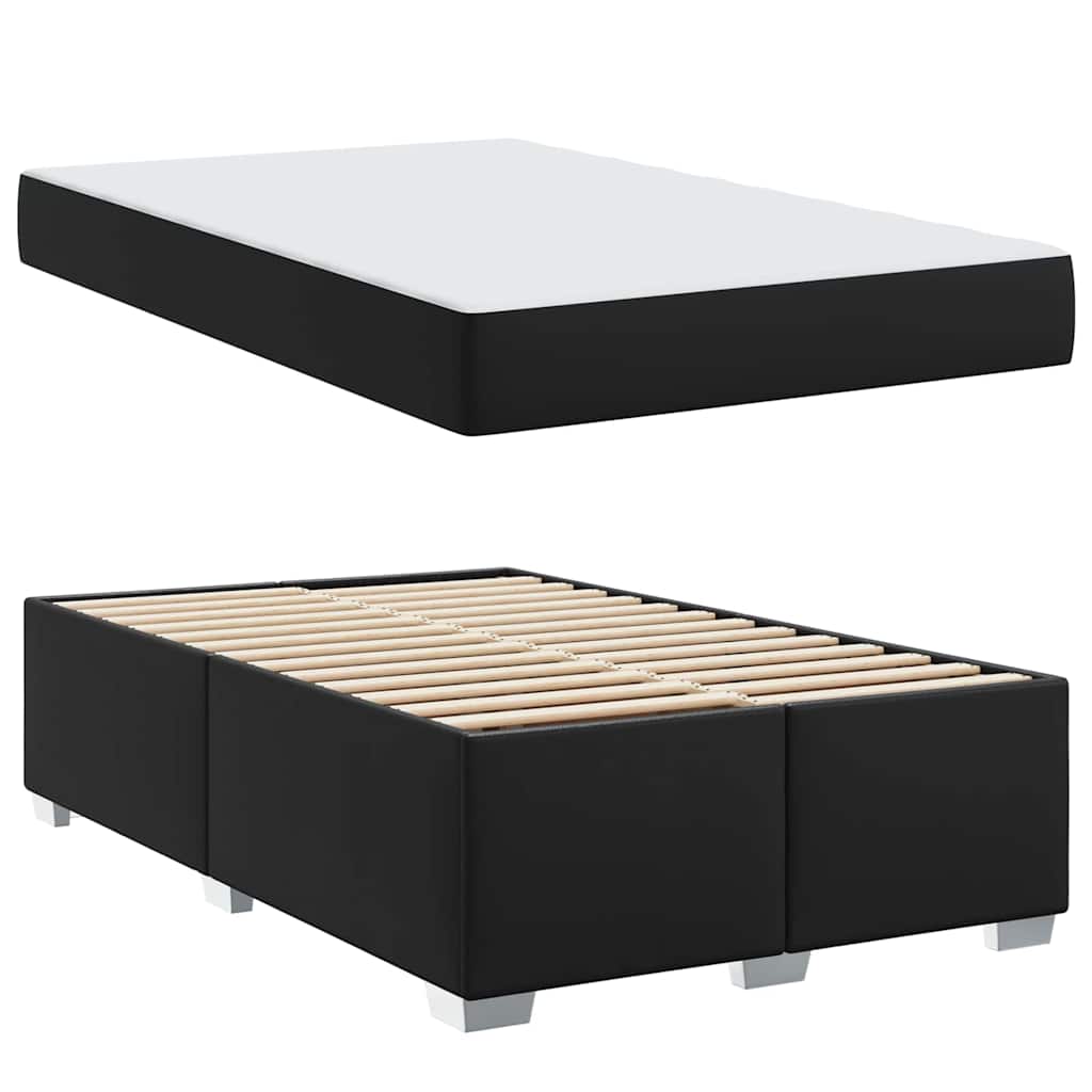 Sengestel med madras Sort 120 x 190 cm Stof