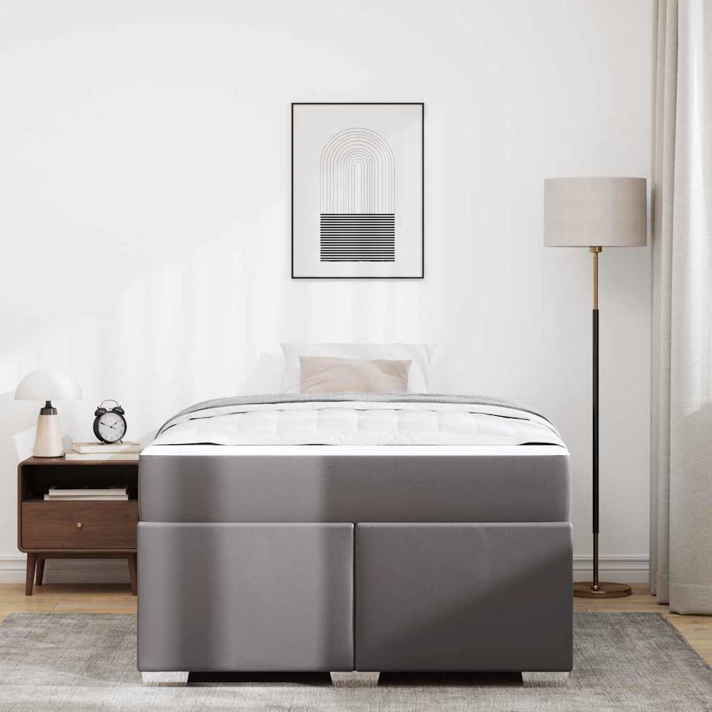 Sengestel med madras Grå 120 x 190 cm Stof