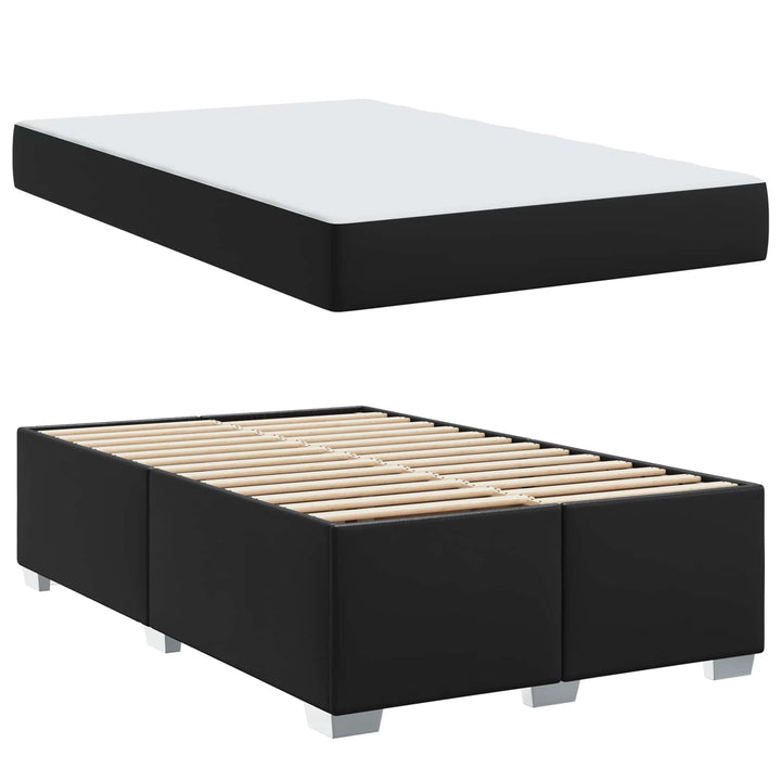 Sengestel med madras Sort 120 x 200 cm Stof