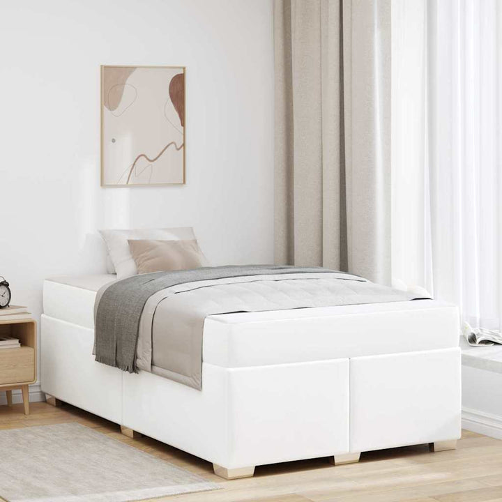 Sengestel med madras Hvid 120 x 200 cm Stof
