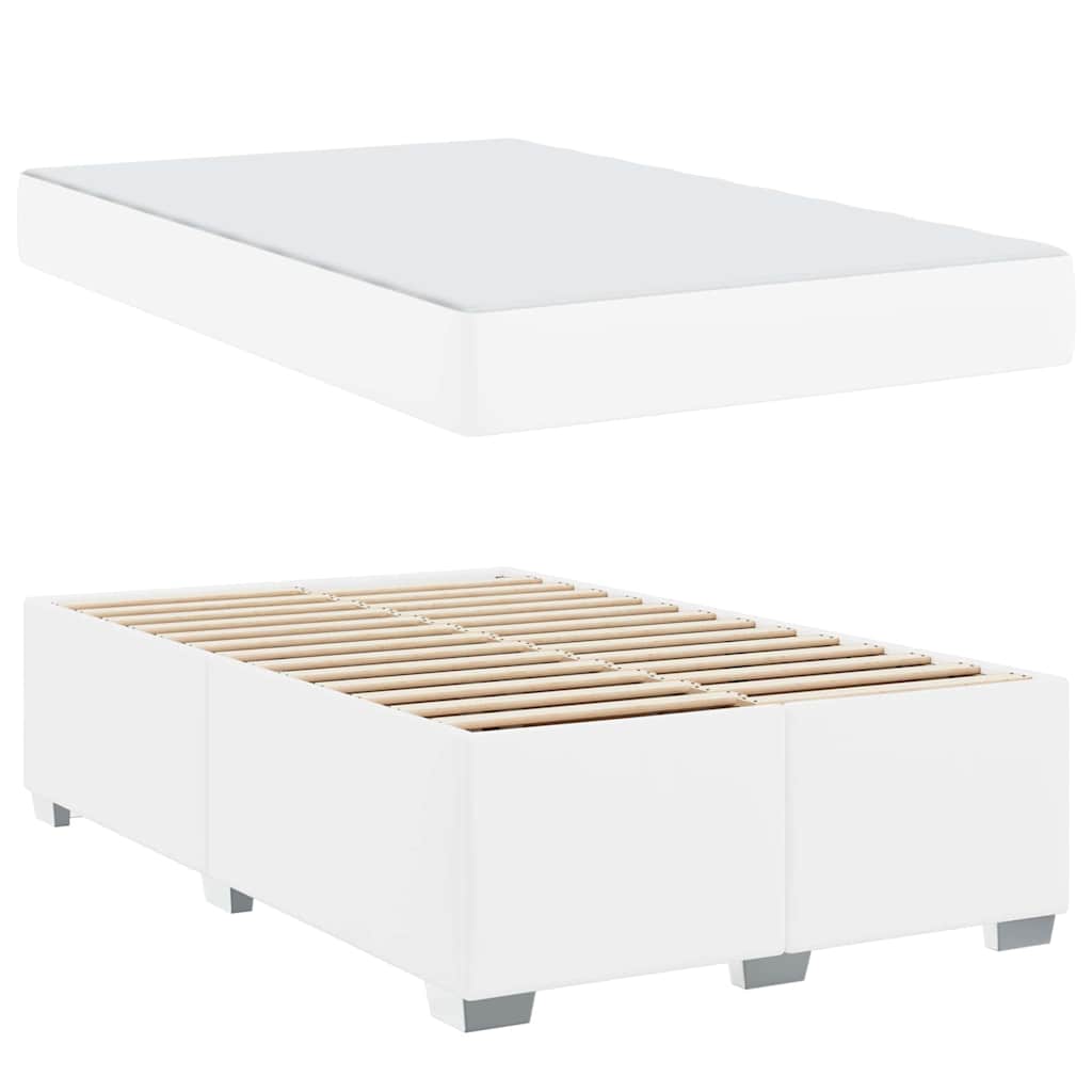 Sengestel med madras Hvid 120 x 200 cm Stof