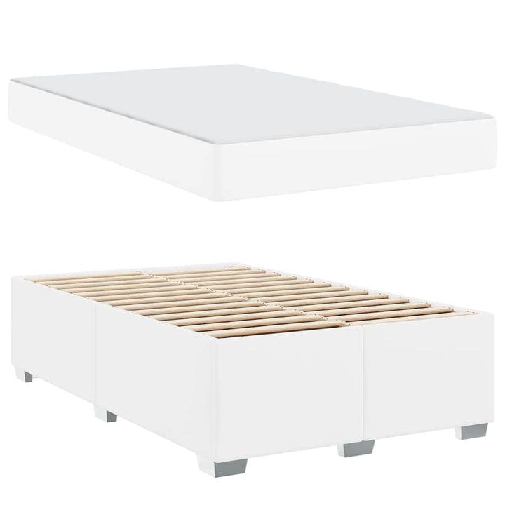 Sengestel med madras Hvid 120 x 200 cm Stof