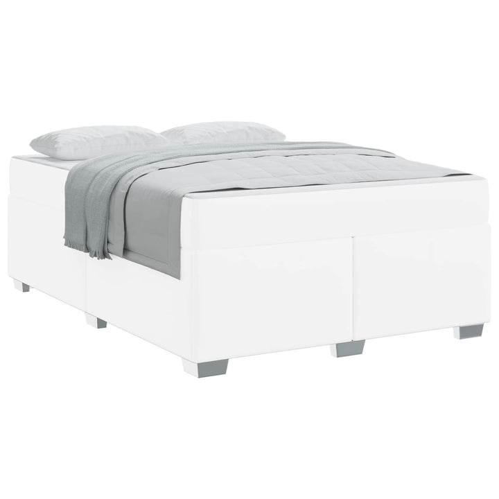 Sengestel med madras Hvid 140 x 200 cm Stof