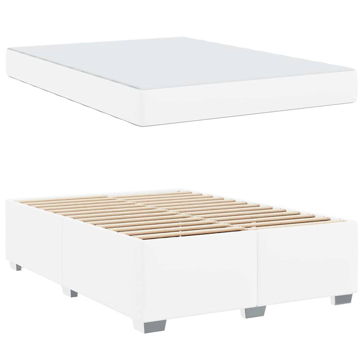Sengestel med madras Hvid 140 x 200 cm Stof