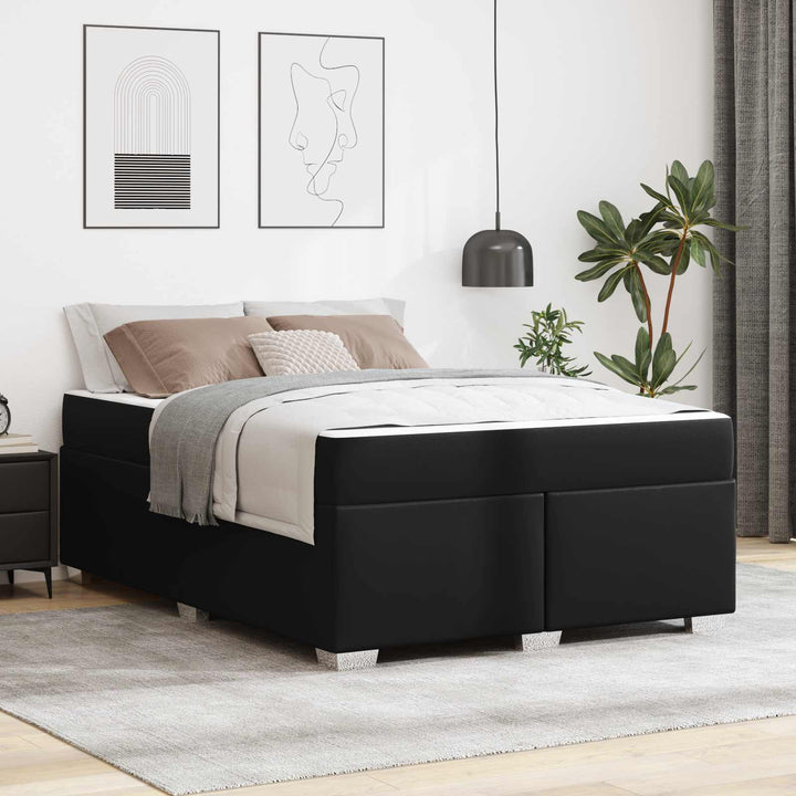 Sengestel med madras Sort 160 x 200 cm Stof