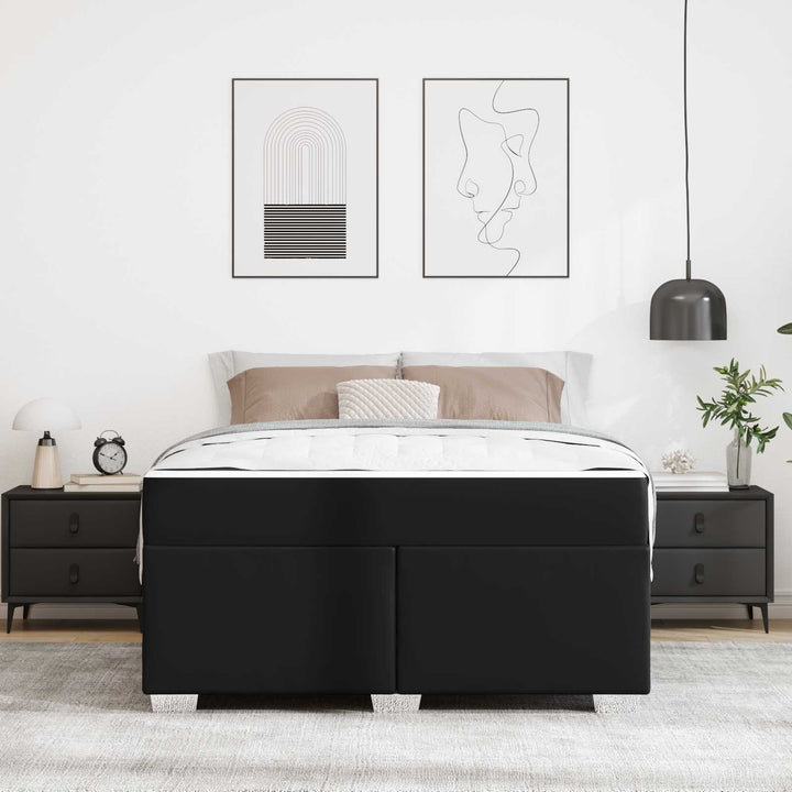 Sengestel med madras Sort 160 x 200 cm Stof