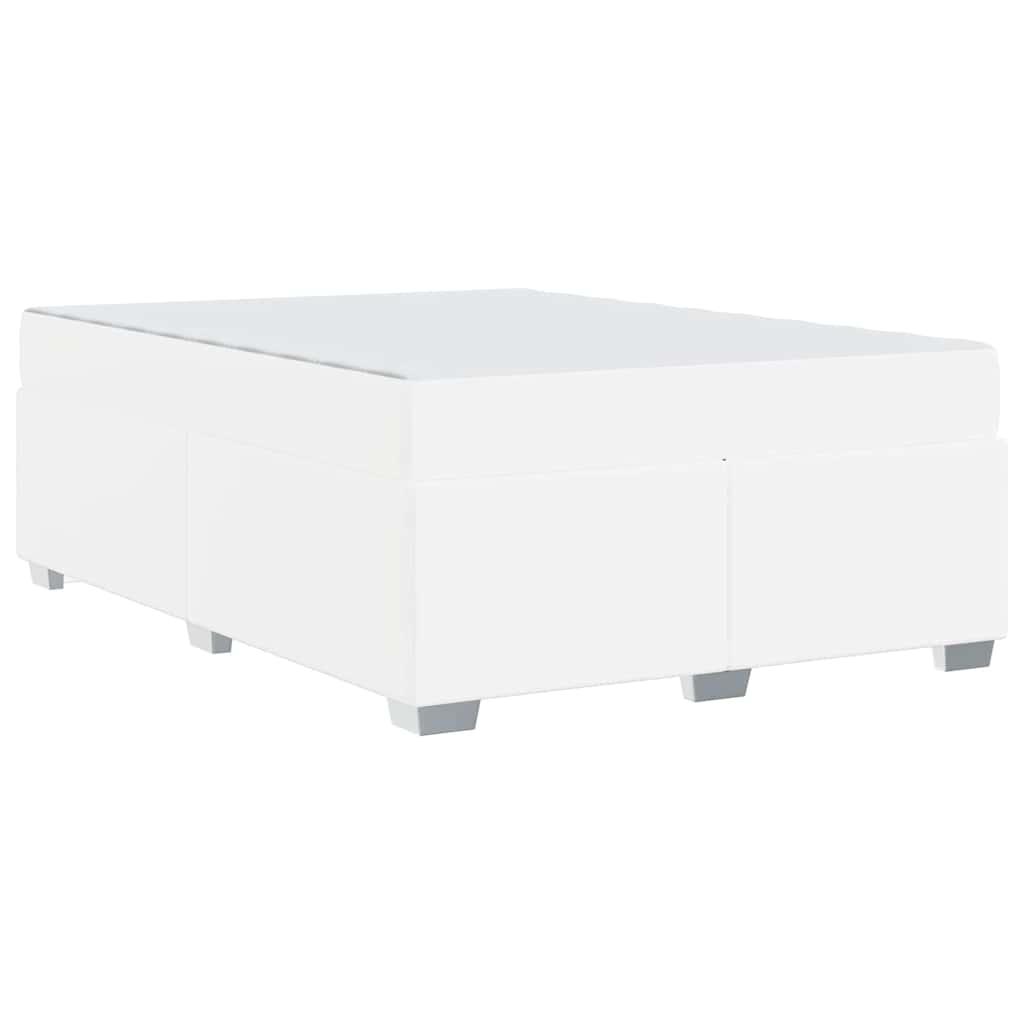 Sengestel med madras Hvid 160 x 200 cm Stof