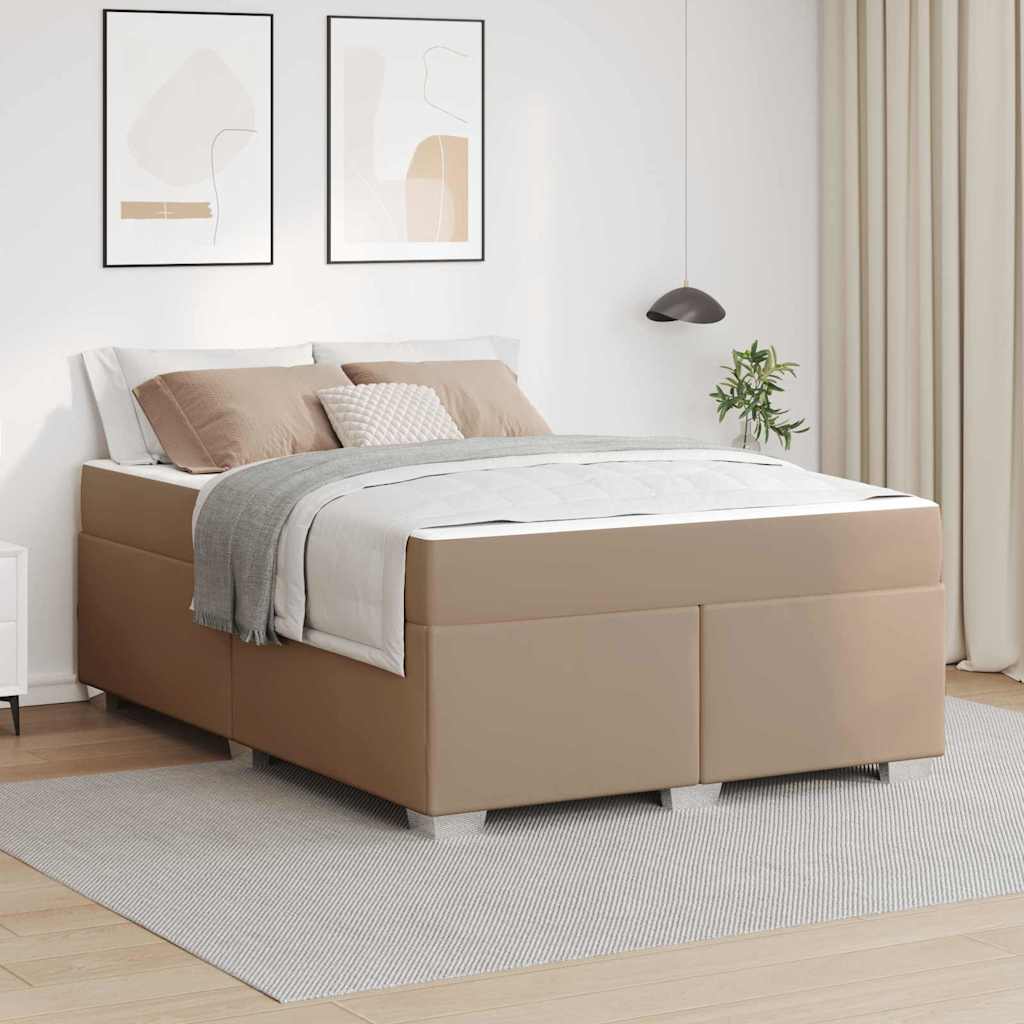 Sengestel med madras Cappuccino 160 x 200 cm Stof