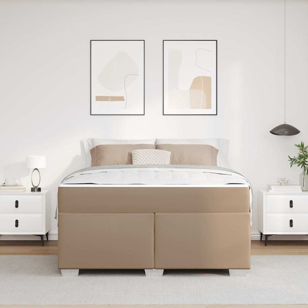 Sengestel med madras Cappuccino 160 x 200 cm Stof