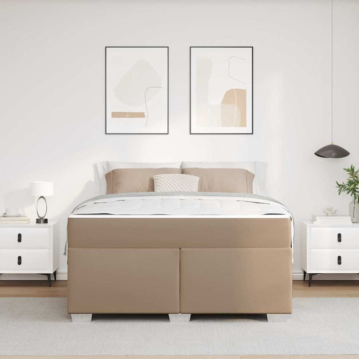 Sengestel med madras Cappuccino 160 x 200 cm Stof