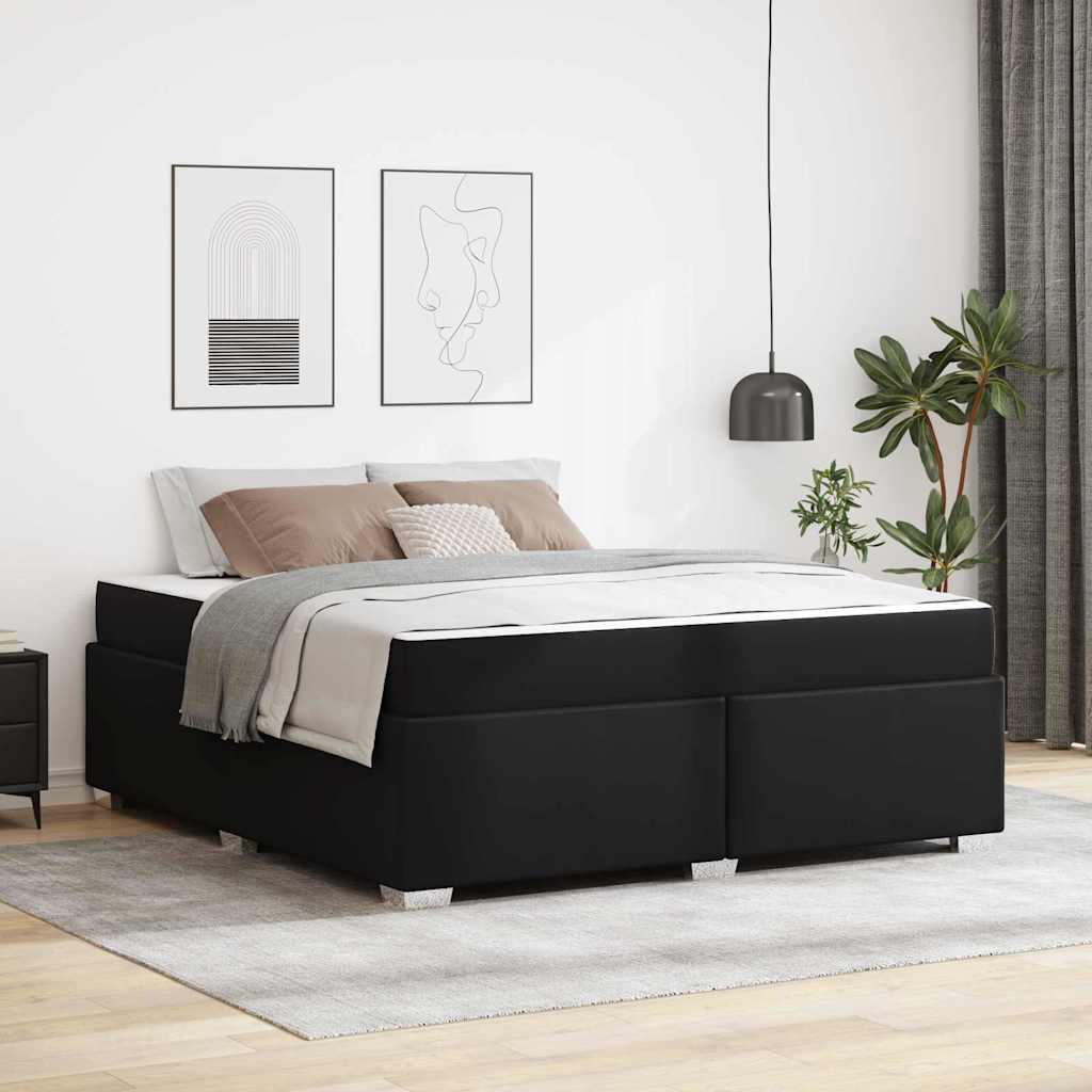 Sengestel med madras Sort 180 x 200 cm Stof