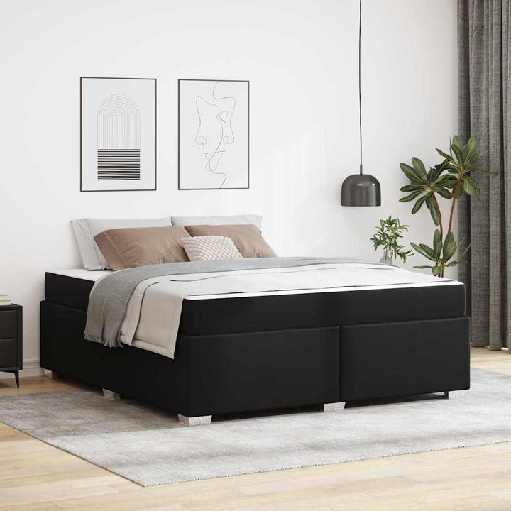 Sengestel med madras Sort 180 x 200 cm Stof