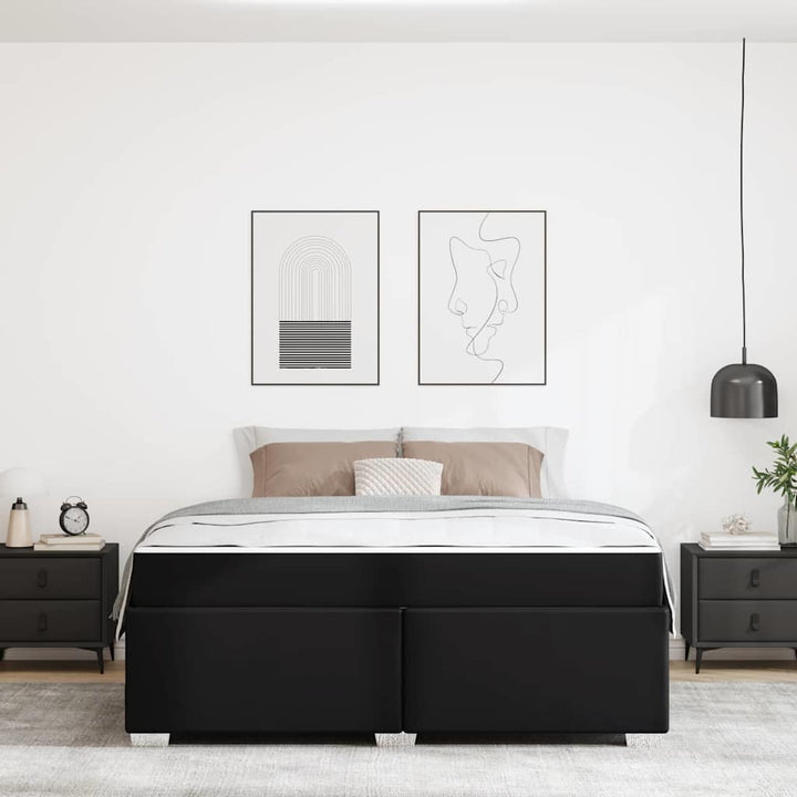 Sengestel med madras Sort 180 x 200 cm Stof