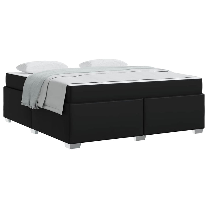 Sengestel med madras Sort 180 x 200 cm Stof