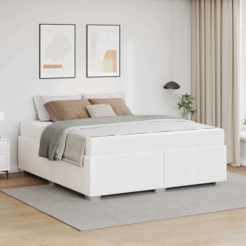 Sengestel med madras Hvid 180 x 200 cm Stof