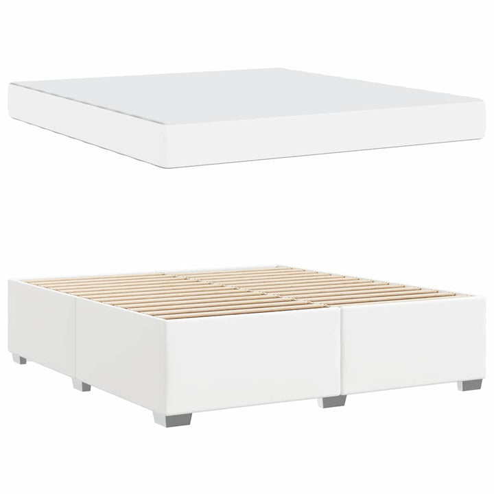 Sengestel med madras Hvid 180 x 200 cm Stof