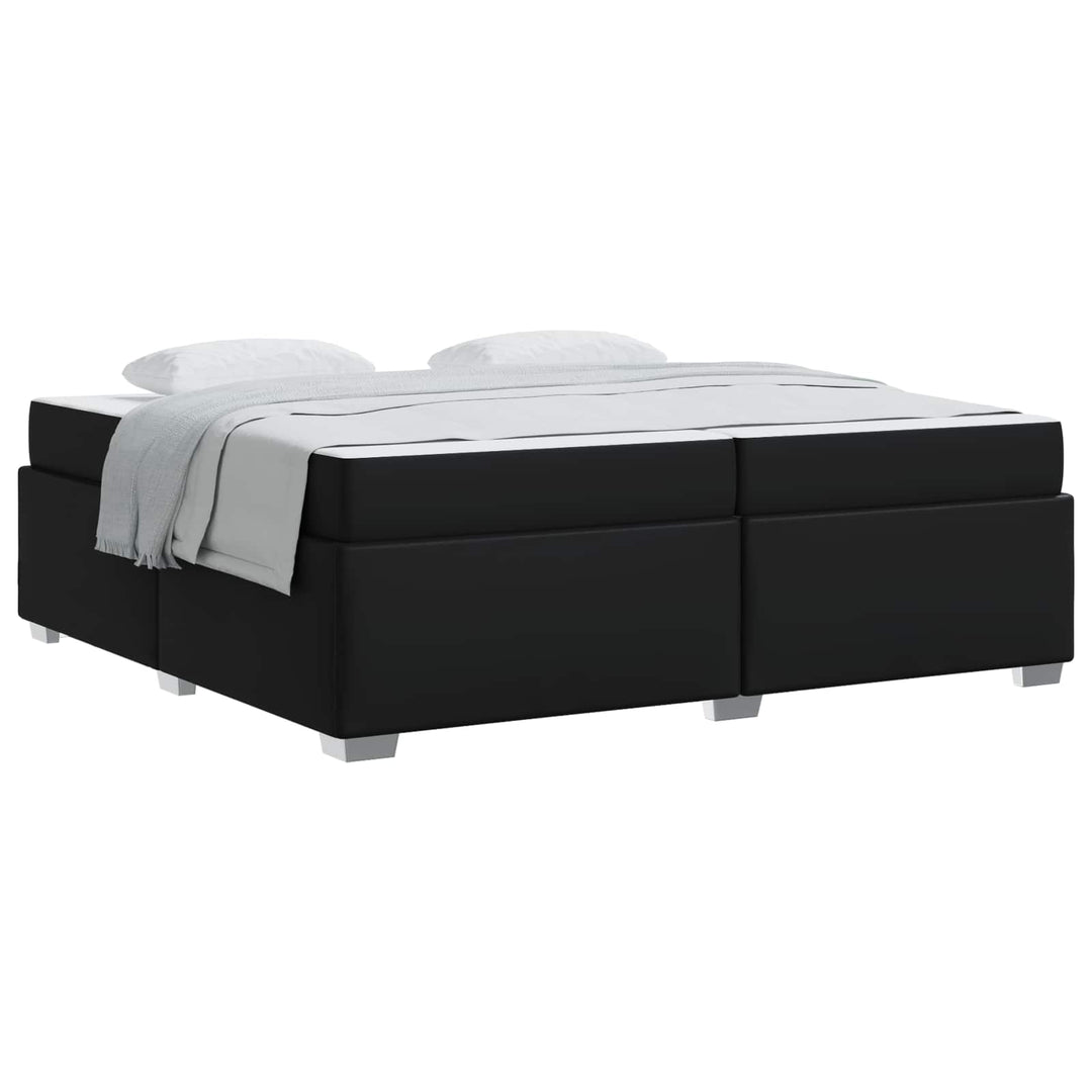 Sengestel med madras Sort 200 x 200 cm Stof