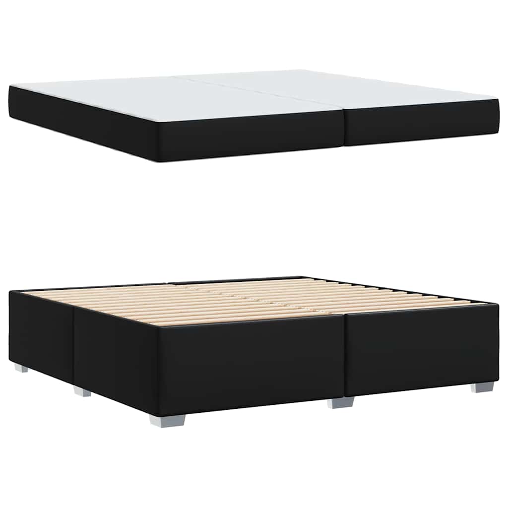 Sengestel med madras Sort 200 x 200 cm Stof