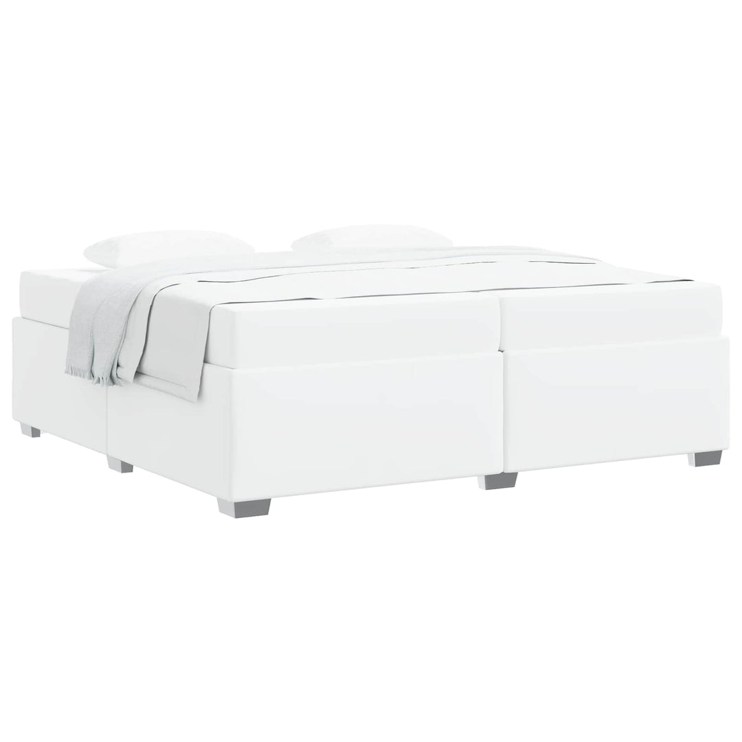 Sengestel med madras Hvid 200 x 200 cm Stof