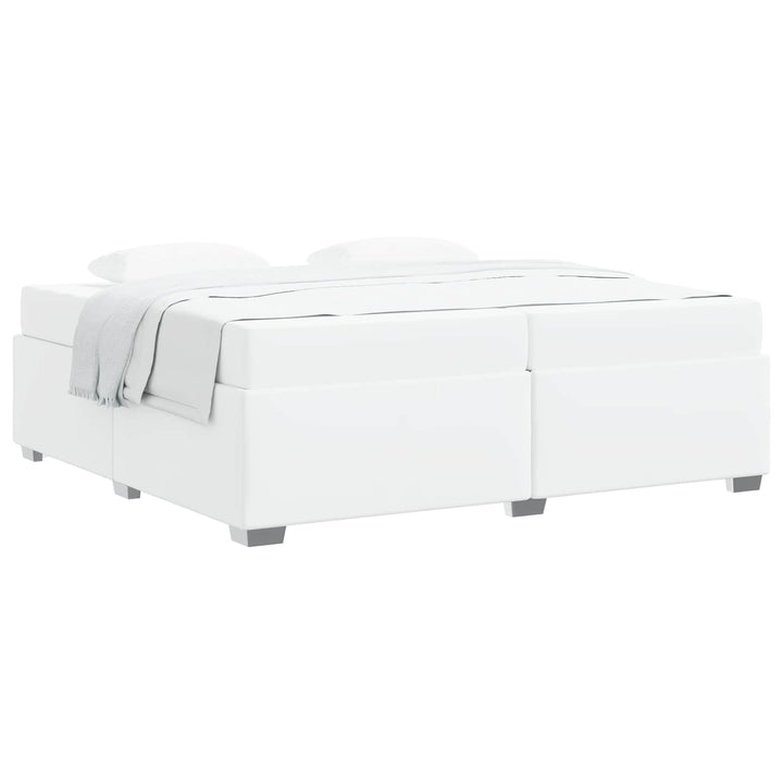 Sengestel med madras Hvid 200 x 200 cm Stof
