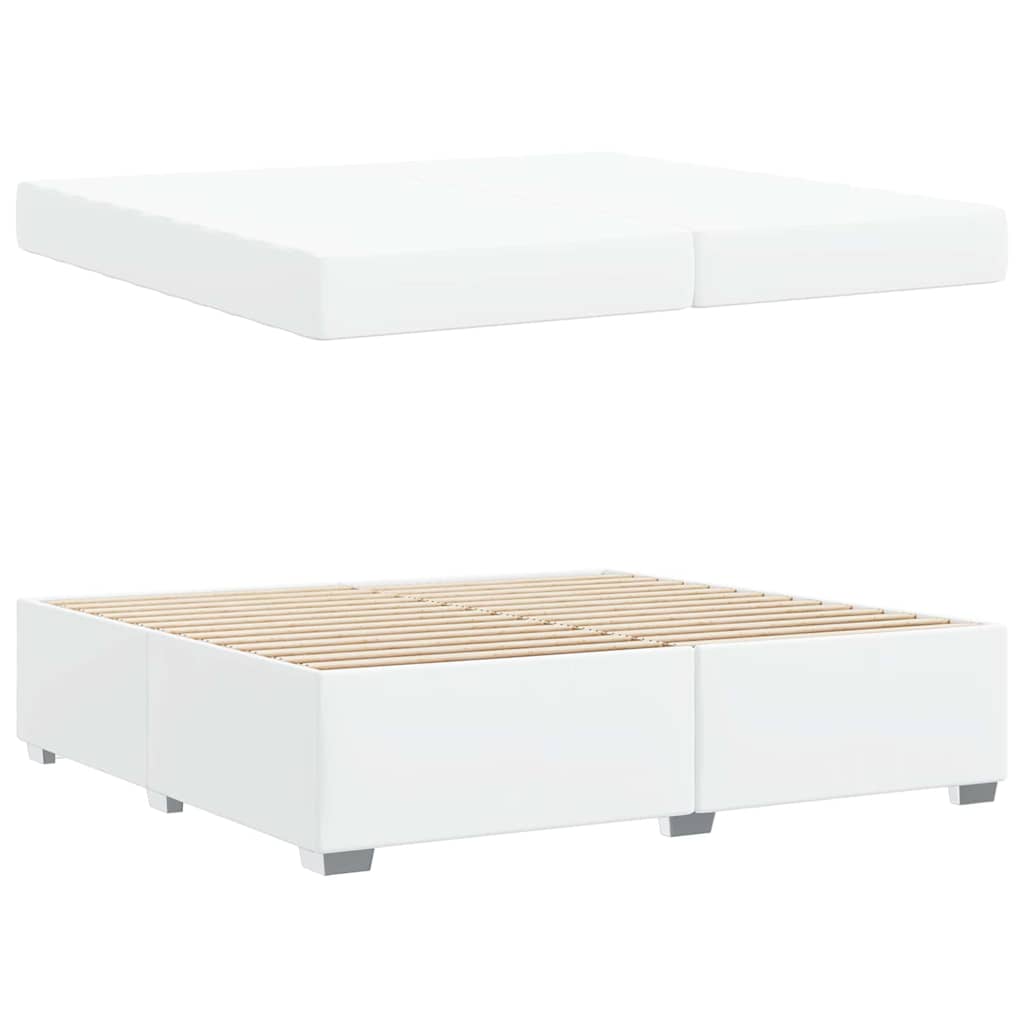 Sengestel med madras Hvid 200 x 200 cm Stof