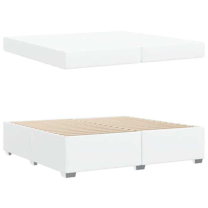 Sengestel med madras Hvid 200 x 200 cm Stof