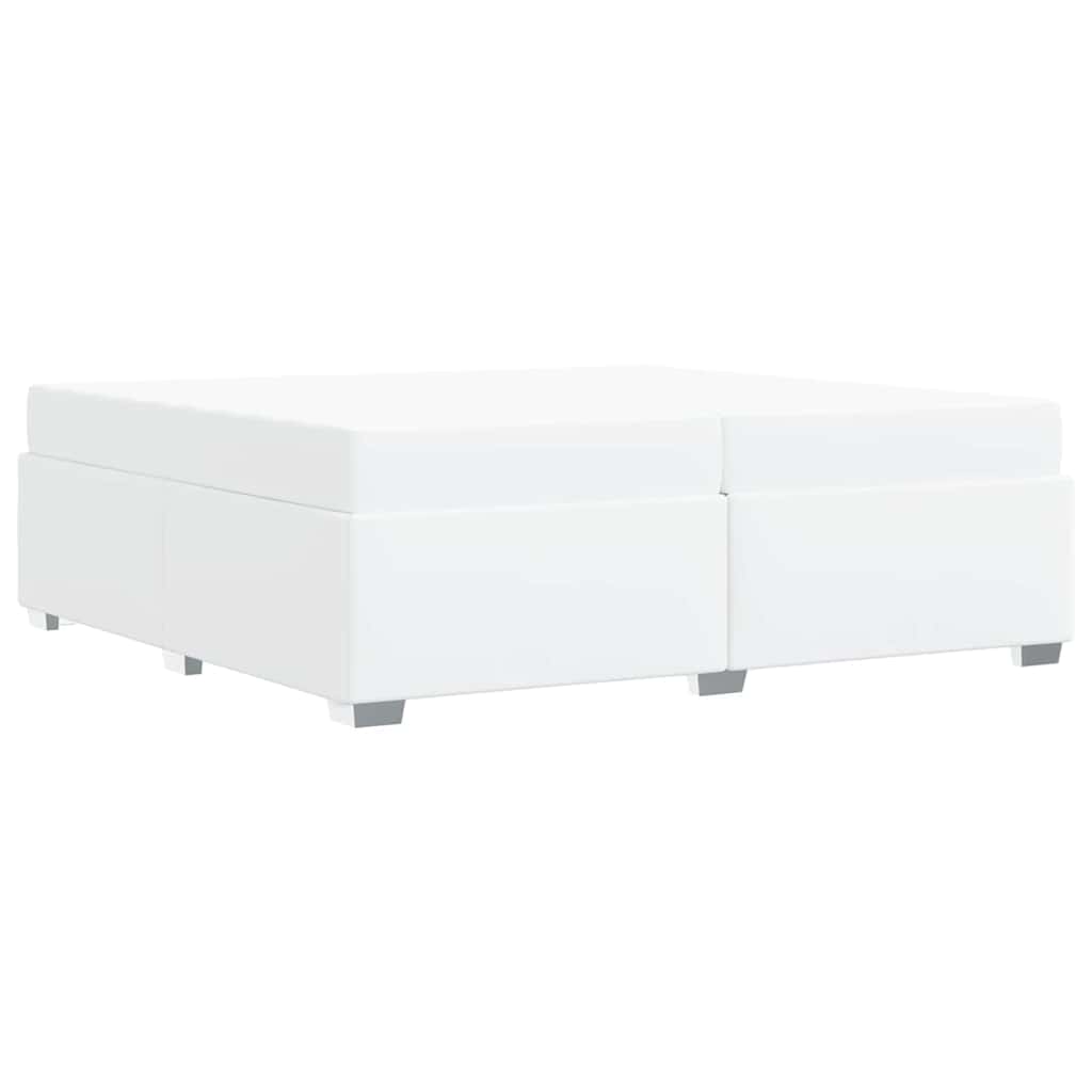 Sengestel med madras Hvid 200 x 200 cm Stof