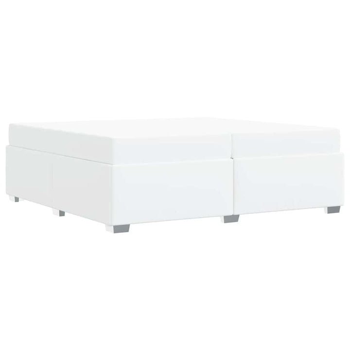 Sengestel med madras Hvid 200 x 200 cm Stof