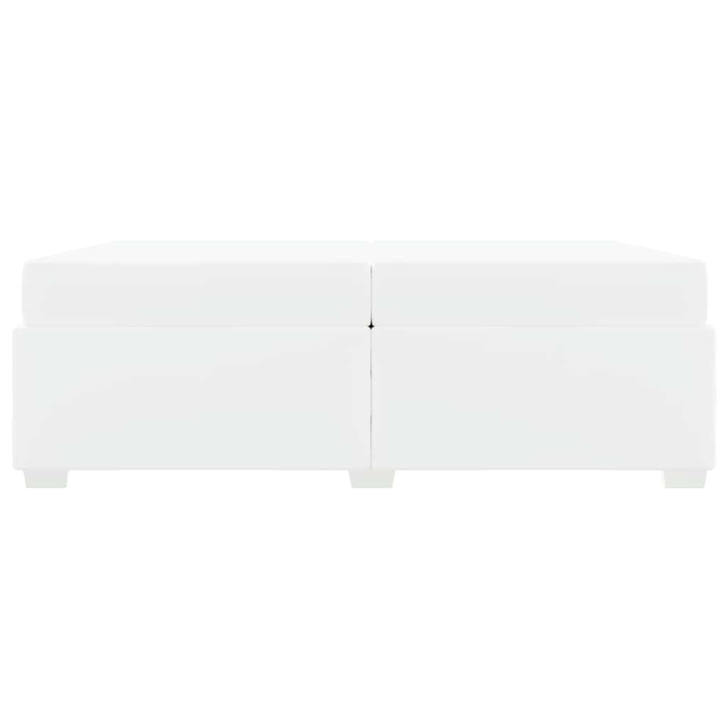 Sengestel med madras Hvid 200 x 200 cm Stof