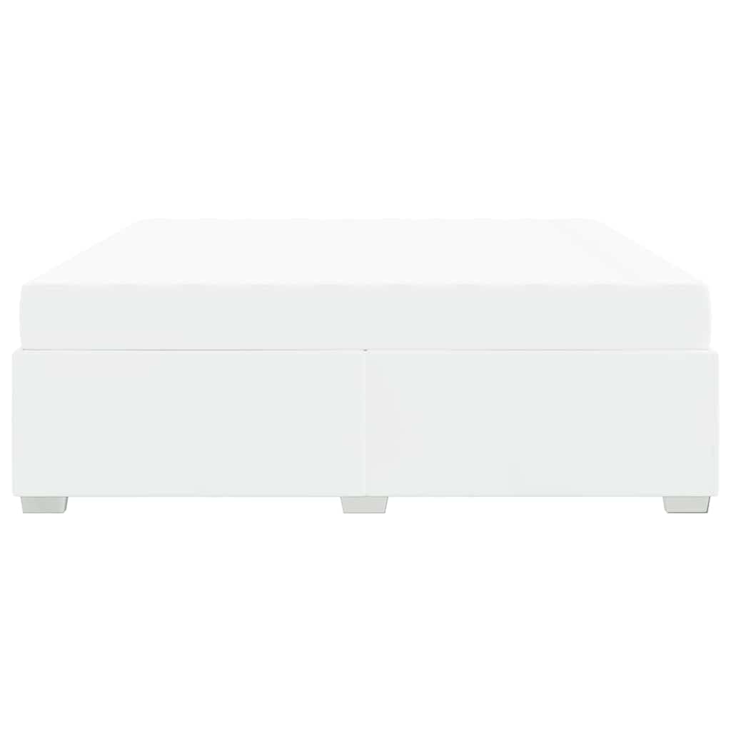 Sengestel med madras Hvid 200 x 200 cm Stof