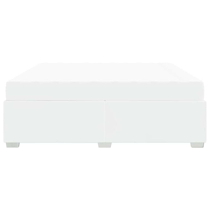 Sengestel med madras Hvid 200 x 200 cm Stof
