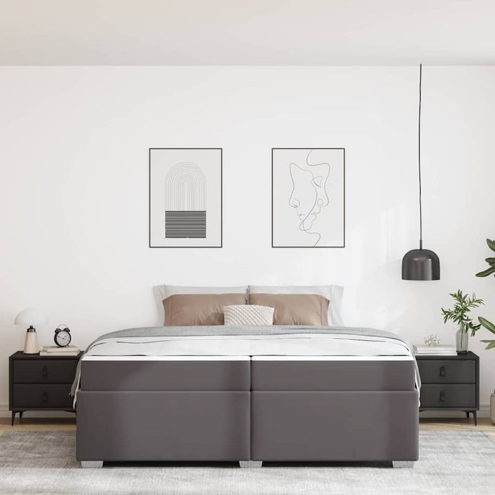 Sengestel Grå 200 x 200 cm Stof