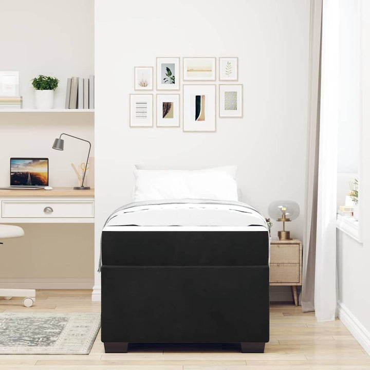 Sengestel med madras Sort 80 x 200 cm Stof
