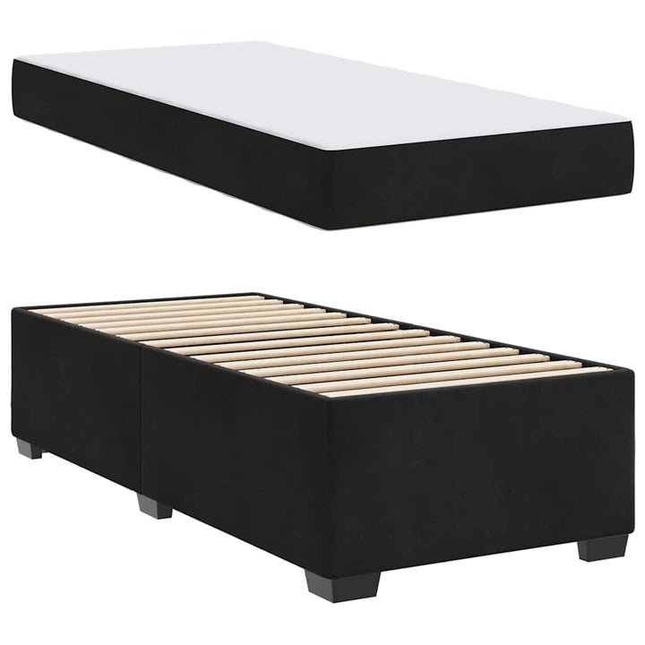 Sengestel med madras Sort 100 x 200 cm Stof