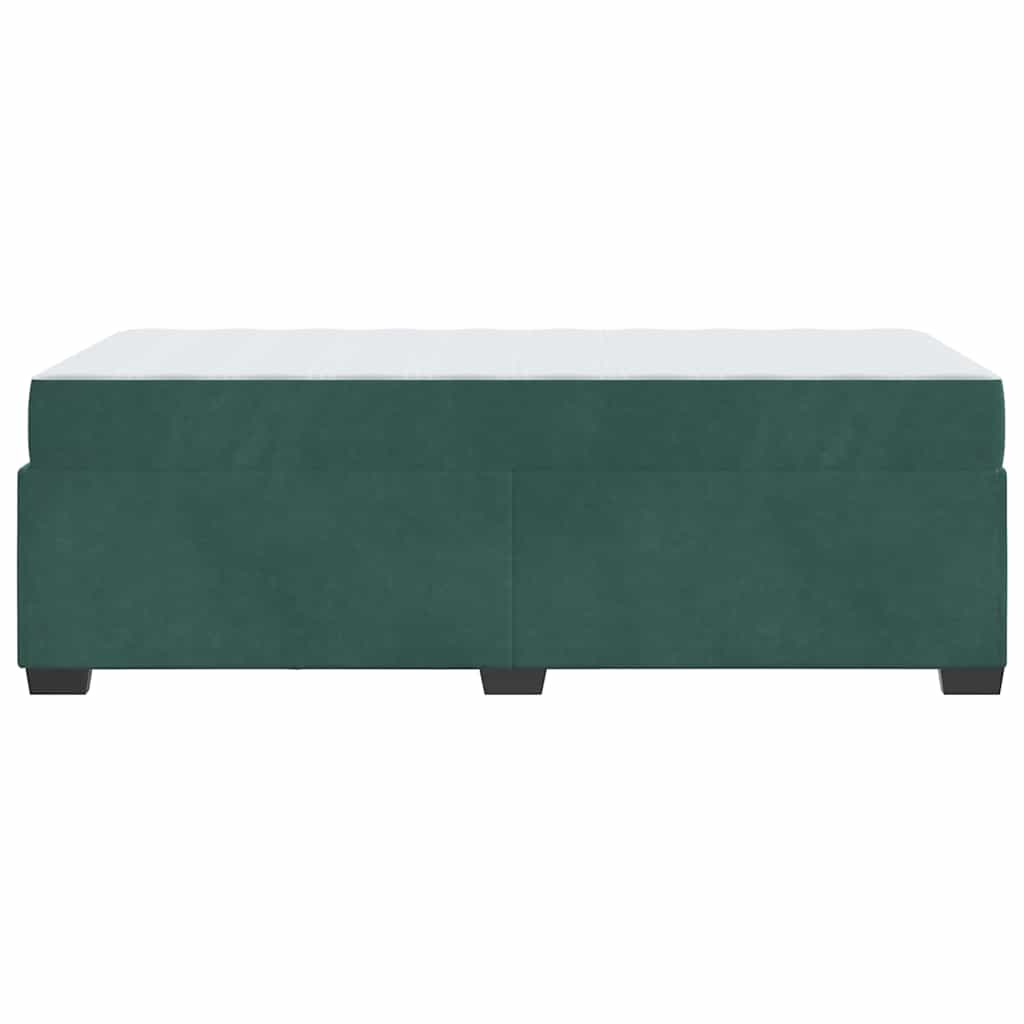 Sengestel med madras Mørkegrøn 100 x 200 cm Stof