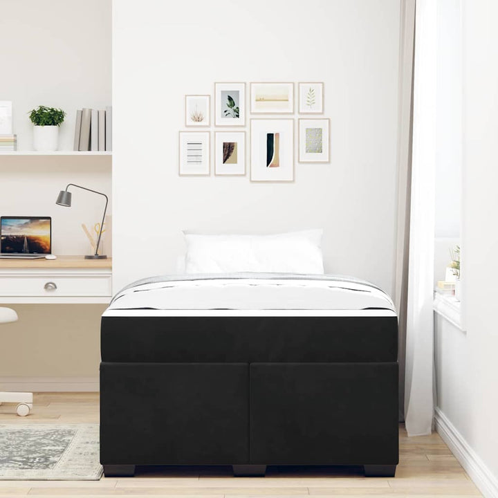 Sengestel med madras Sort 120 x 190 cm Stof